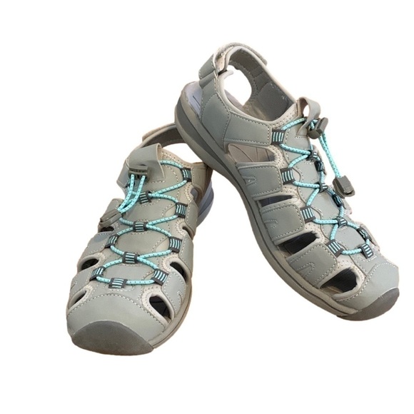 Khombu “Ashley” Ladies Water Sandals, Size 9M, Gray & Teal - Picture 1 of 5